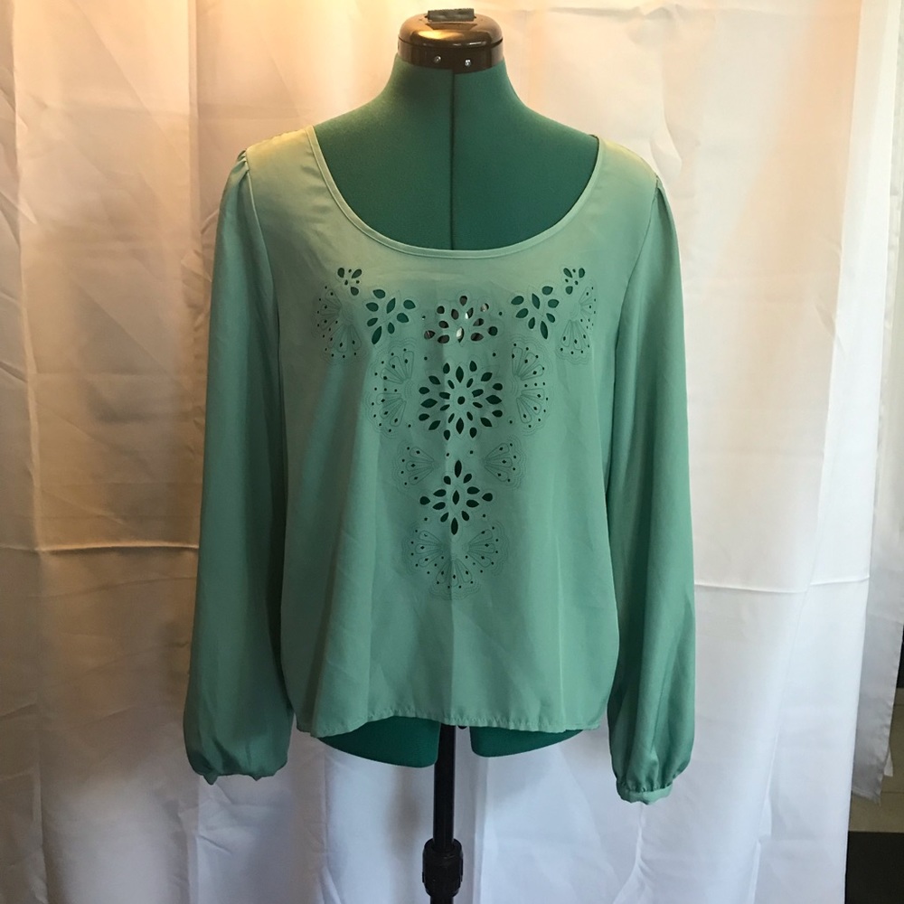 Laser cut design blouse